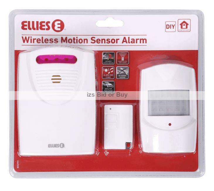 Ellies Wireless Motion Sensor Alarm With Remote ***WOW***