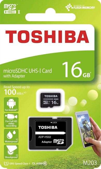 Toshiba 16GB microSDHC UHS-I Card Class10 100MB/s