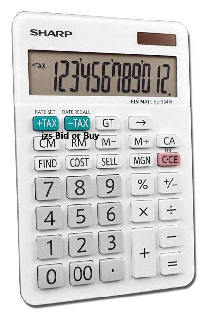 Sharp 12 Digit Calculator EL-334W ***COST | SELL | MARGIN | TAX***