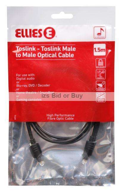 Ellies Toslink Optical Cable High Performance 1.5 Meter