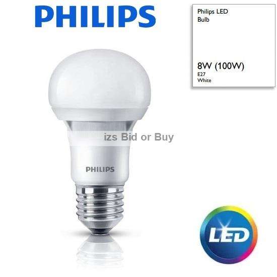 Philips 8W LED Bulb E27 ***Power Surge Protected***