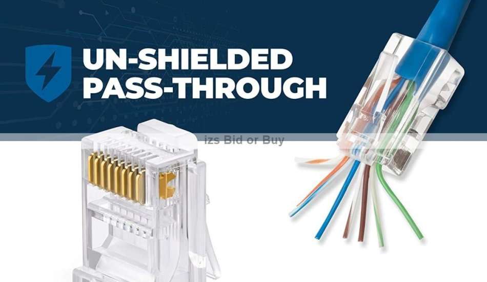 RJ45 EZ Cat5e Pass Through Crimp Connector