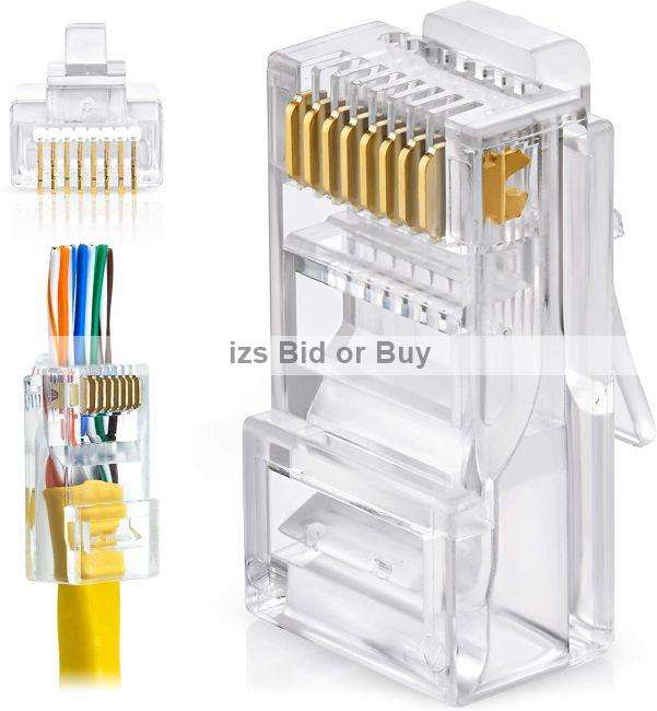 RJ45 EZ Cat5e Pass Through Crimp Connector