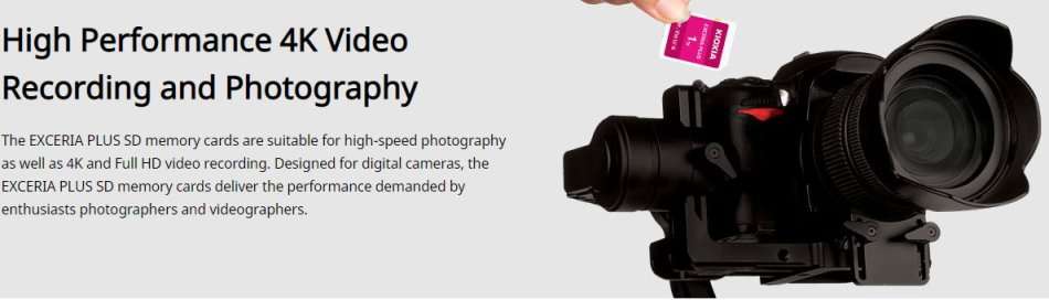 Kioxia Exceria Plus 64GB SDXC Memory Card UHS-I U3 Class 10 V30 4K