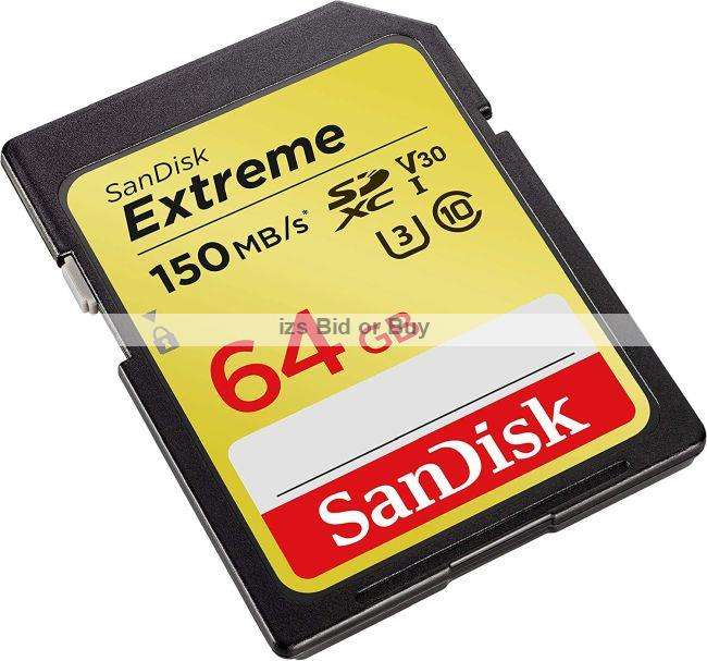 Sandisk 64GB Extreme SDXC Card 150MB/s - Full HD and 4K Ultra HD Video ***NO RESERVE***