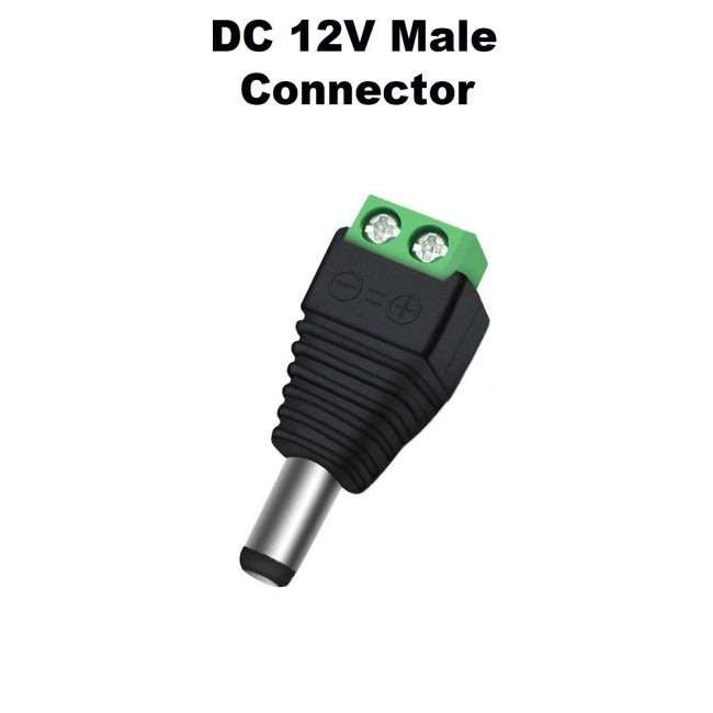 12V DC Male Power Connector For CCTV Camera