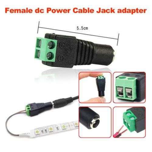 12V DC Female Power Connector For CCTV Camera
