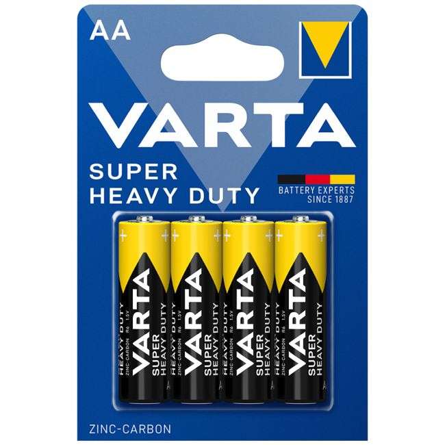 12 x Varta Super Heavy Duty AA Batteries 4 Pack