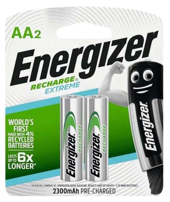 Energizer Rechargeable Extreme AA Batteries 2300mAh - 2 Pack
