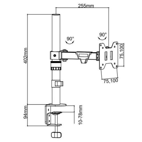 Ellies Single Arm Height Adjustable Monitor Mount 13` - 32` ***WOW***