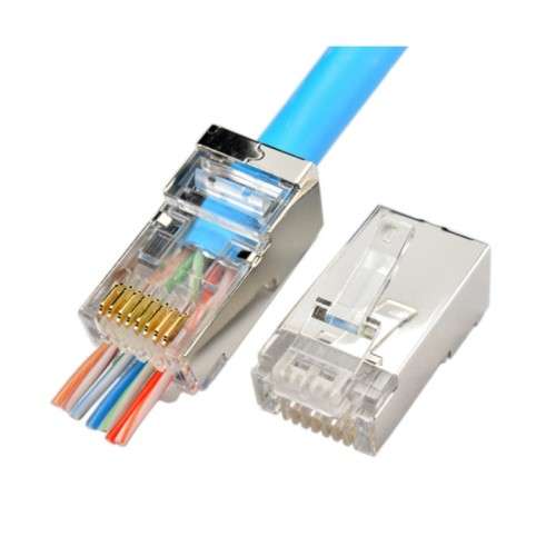 RJ45 EZ Cat5e Shielded Pass Through Crimp Connector