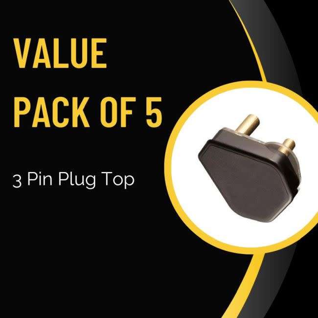 3 Pin Plug Top (Pack of 5)