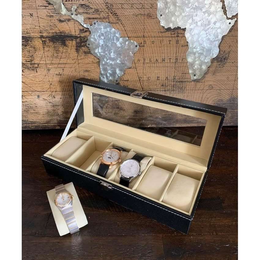 Watch box display case organizer 6 slot