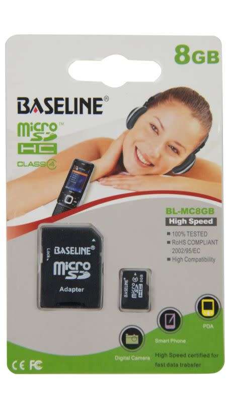 Baseline 8GB microSD Card With SD Adapter