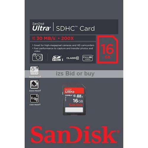 Sandisk 16GB Ultra SDHC Card - Class 10 ***NO RESERVE***