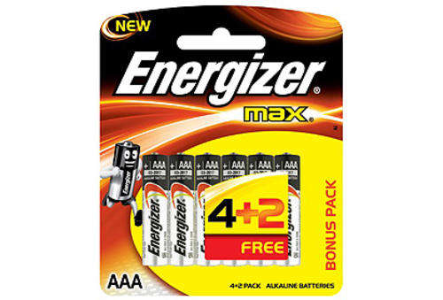 Energizer Max AAA Batteries 4 + 2Free ***WOW*** Limited Stock