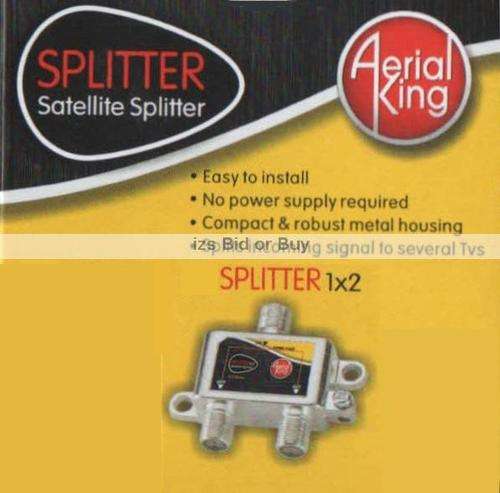 2 Way Satellite F Splitter With DC Power Pass