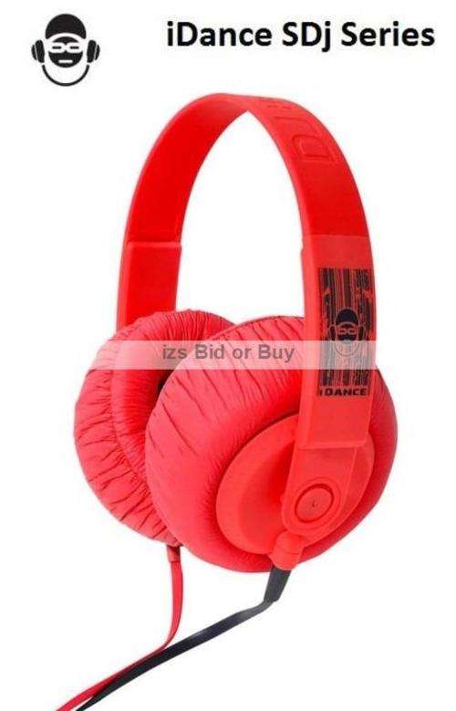 iDance SDj Headphones With in Line Microphone - Red ***NO RESERVE*** WOW