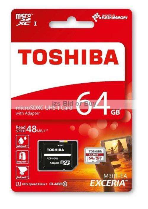 Toshiba Exceria 64GB microSDXC UHS-I Card & Adapter Class 10 48MB/s ***WOW***