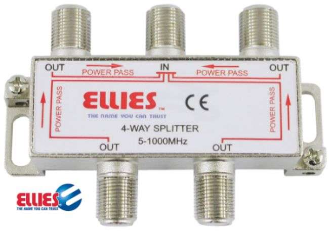 Ellies 4 WAY SPLITTER (Power Pass on 4 Outputs)