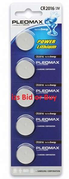 Samsung Pleomax CR2016 Batteries - Pack of 5 ***WOW***