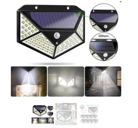 Motion Sensor Solar Powered Pathway Led Wall Lamp