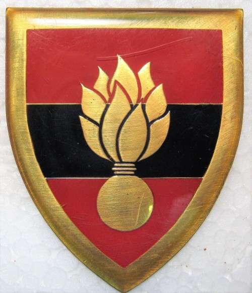 OLD S.A.D.F. - S.A. SCHOOL OF ENGINEERS GOLD TYPE FLASH - NO PINS OTHERWISE GOOD