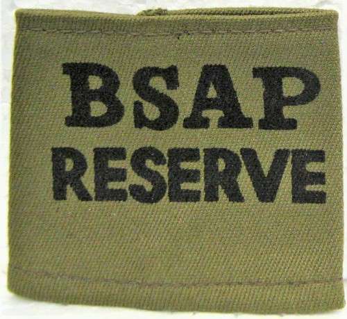 RHODESIAN BUSH WAR BSAP RESERVE PRINTED SLIP-ON RANK  - GOOD UNUSED CONDITION