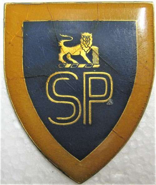 STATE PRESIDENT'S GUARD FIRST ISSUE RIGHT SIDE FLASH - NO PINS AND HAIRLINE CRACKS