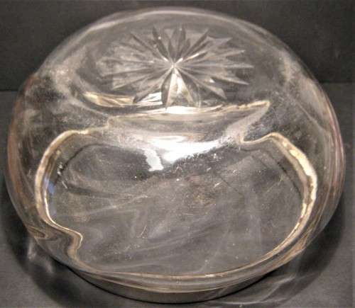 VICTORIAN ERA "NATAL GOVERNMENT RAILWAYS" SALAD/FRUIT BOWL - HEAVY GLASS WITH EPNS LIP WITH BADGE