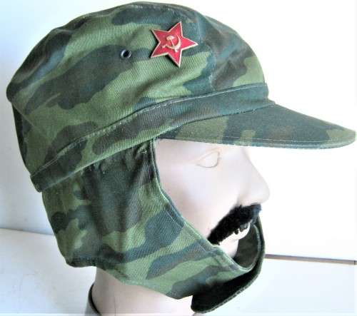 OLD SOVIET ARMY CAMO FLAP CAP SIZE 62 IN VERY GOOD CONDITION