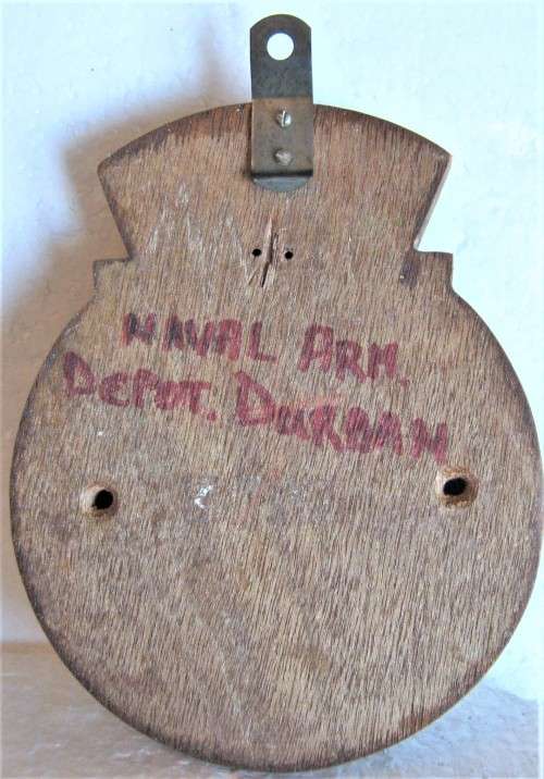 OLD S.A. NAVY RARE `NAVAL ARMS DEPOT DURBAN`  PLAQUE MADE OF METAL - LATER HANDED TO THE AIR FORCE