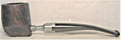 RARE C.1950`s ORNSBY SMOOTH BENT ESTATE PIPE 14 CM LONG - PLIER MARKS ON BOTTOM OF METAL STEM