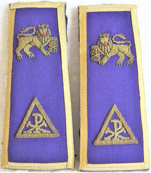OLD S.A. NAVY CHAPLAIN`S SOFT SHOULDER STRAPS VARIANT WITH BULLION LIONS IN AN UNUSED CONDITION