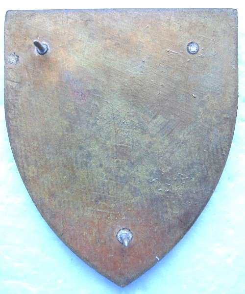 10 ARTILLERY AIR DEFENCE SCHOOL WHITE LEAF 1ST TYPE FLASH WITH 2 PINS IN GOOD CONDITION