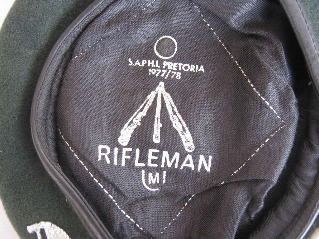 DURBAN LIGHT INFANTRY PRE BALKIE BERET WITH BADGE DATED 1977/78 SIZE 55 IN GOOD CONDITION