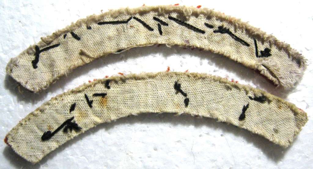 PAIR OF OLD TRANSVAAL SCOTTISH SHOULDER TITLES 125MM WIDE IN  GOOD USED COND