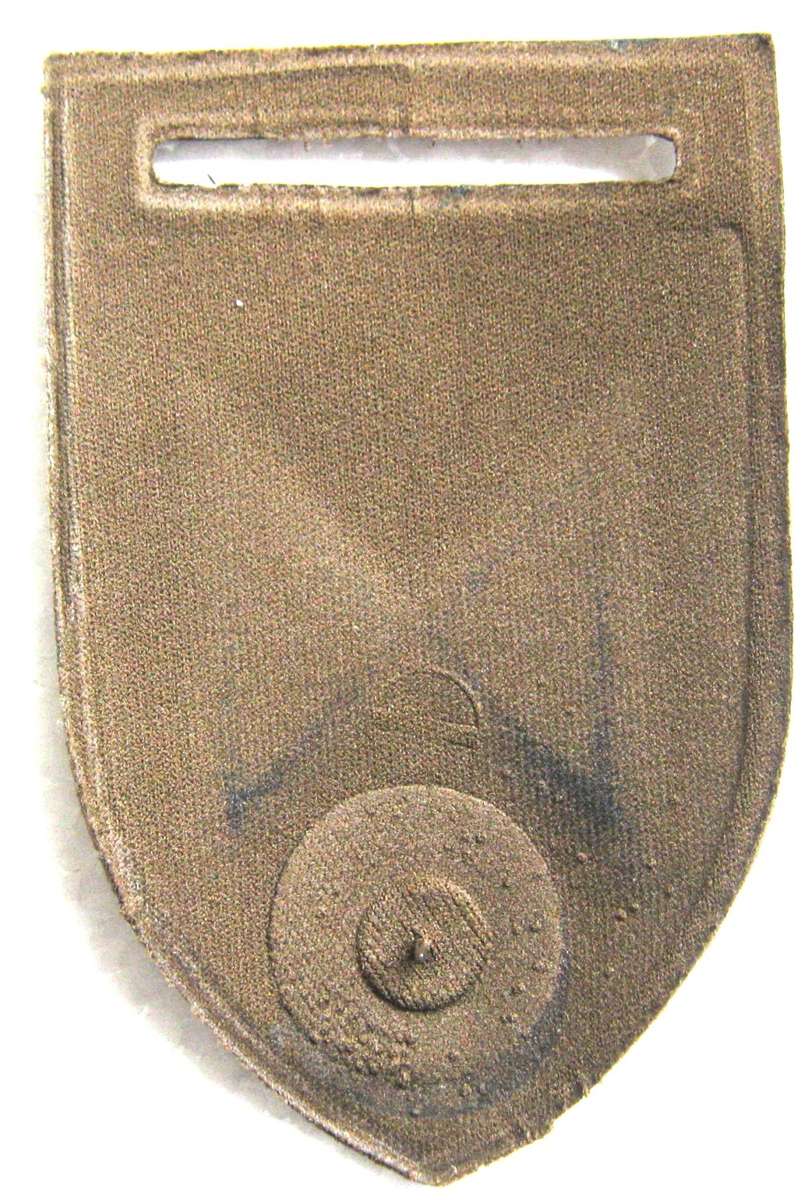 OLD SADF INFANTRY ECHO COMPANY TUPPERWARE FLASH WITH BLACK ON THE LEFT SIDE WITH PIN IN UNUSED COND