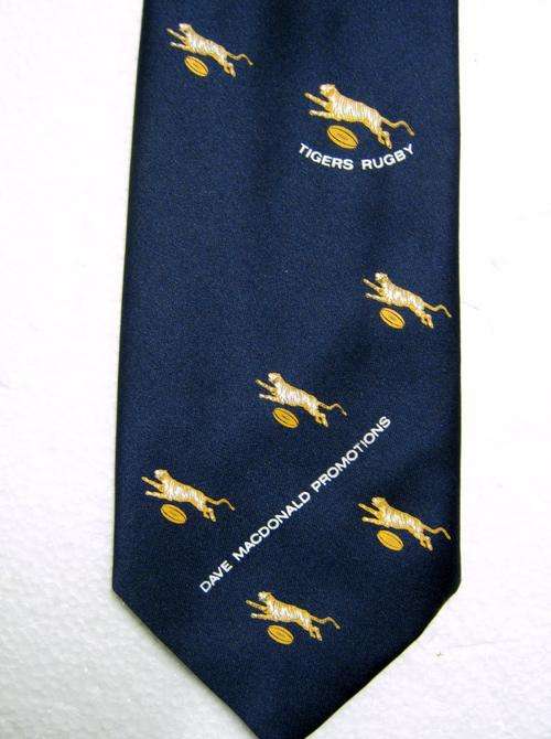TIGERS RUGBY TIE (DAVE MACDONALD PROMOTIONS) TIE IN GOOD CONDITION