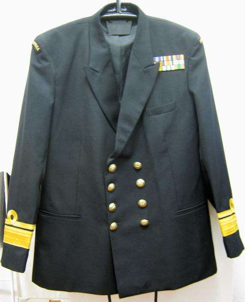 SOUTH AFRICAN NAVY REAR ADMIRAL TUNIC WITH MEDAL BARS IN VERY GOOD CONDITION SIZE 117RL