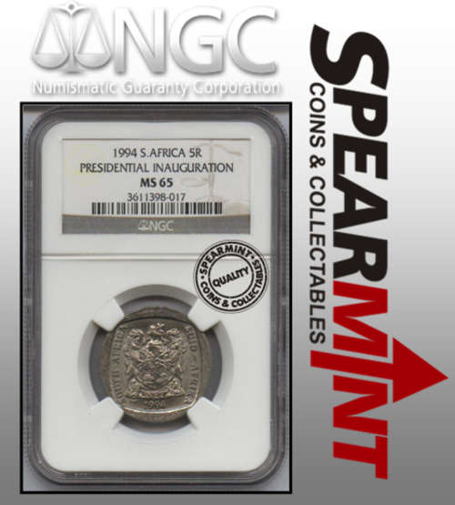 High Grade Mandela Collectable!!! - Graded 1994 Presidential Inauguration R5 - MS65 - NGC