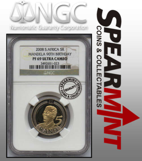 Gem Proof - Mandela 2008 Birthday R5 - PF69 Ultra Cameo - NGC