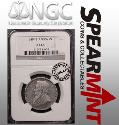 1894 ZAR South Africa 2 Shilling Florin XF45 NGC