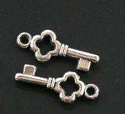 Key Charm - 22x9mm - Scrapbooking Embellishment, Crafts or Jewelry