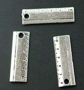 School Ruler Charm - 24x7mm - Scrapbooking Embellishment, Crafts or Jewelry