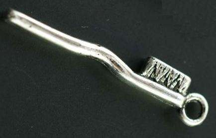 Toothbrush Charm - 30x4mm - Scrapbooking Embellishment, Crafts or Jewelry
