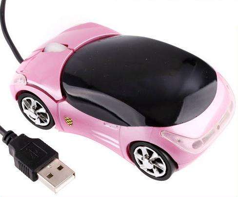 USB 3D Car Shape Optical Mouse (Laptop or PC) - Pink