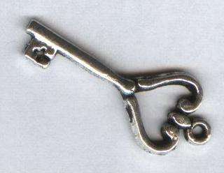 Key Charm - 25x10mm - Scrapbooking Embellishment, Crafts or Jewelry