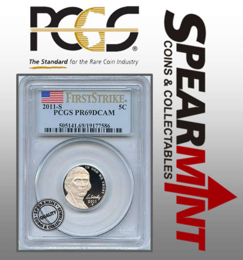 Low Start!!! - Graded Proof Thomas Jefferson 5c "First Strike" - 2011 - PR69DCAM - PCGS