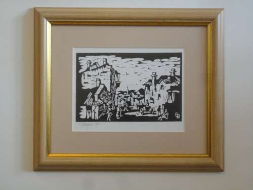 Gregoire Boonzaier Linocut  Signed and Dated